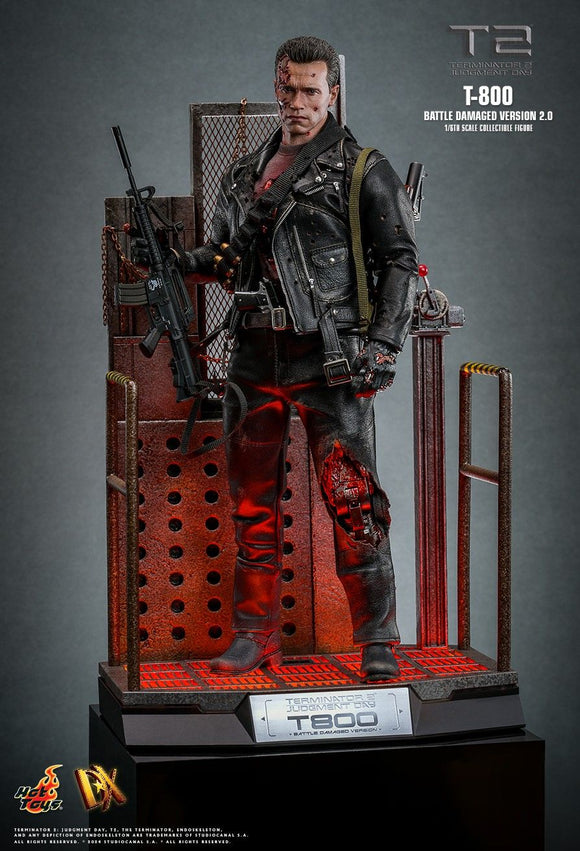 HOT TOYS TERMINATOR 2: JUDGEMENT DAY DX46 T-800 BATTLE DAMAGED VERSION 2.0 1/6TH SCALE COLLECTIBLE FIGURE [PRE ORDER]