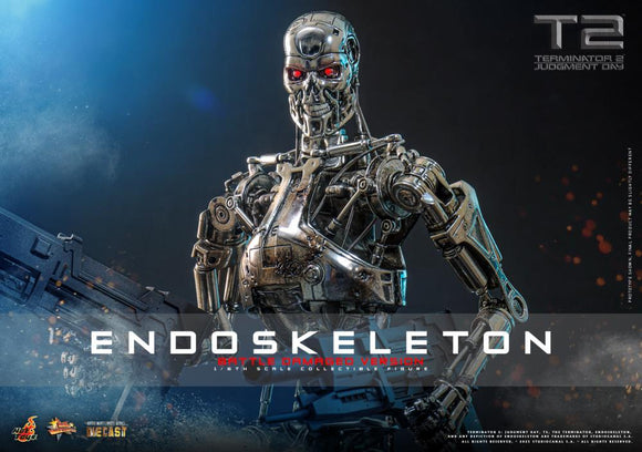 HOT TOYS TERMINATOR 2 JUDGMENT DAY MOVIE MASTERPIECE SERIES DIECAST MMS840D77 ENDOSKELETON BATTLE DAMAGED VERSION FIGURE [PRE ORDER]