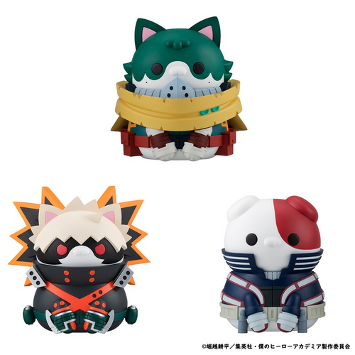 MEGAHOUSE MEGA CAT PROJECT MY HERO ACADEMIA NYANTO THE BIG HEROACA CATS SERIES MIDORIYA & BAKUGO & TODOROKI SET (WITH GIFT) FIGURE [PRE ORDER]